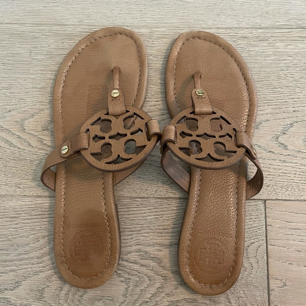 Tory Burch Leather Pebbled Miller Sandals